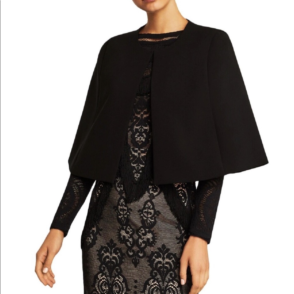 BCBGMaxAzria Knit Crop Cape Black NWT XS S